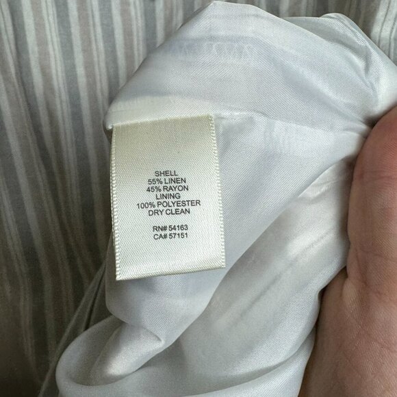 Eliza J. Striped Linen Blend Lined Shift Dress Sleeveless, Tassels N40 - Picture 4 of 5